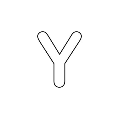 Resimli Simge Arka Planda İzole - Y