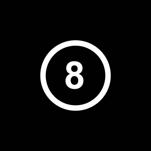 Icono ilustrado aislado sobre un fondo - Esquema del círculo 8 — Vector de stock