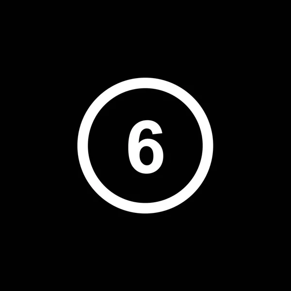 Illusztrált Icon izolált a háttér-kör 6 vázlat — Stock Vector