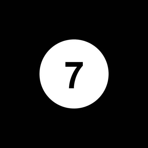 Icono ilustrado aislado sobre un fondo - Círculo 7 lleno — Vector de stock