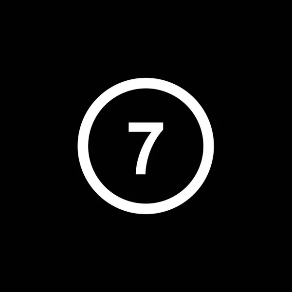 Icône illustrée isolée sur un fond - contour du cercle 7 — Image vectorielle