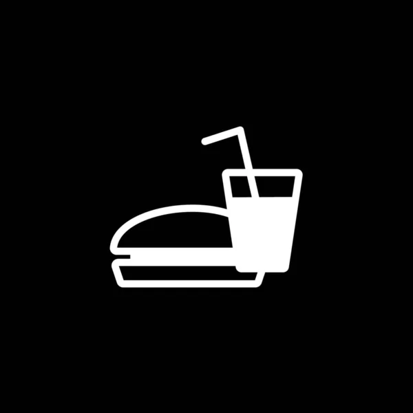 Icono ilustrado aislado sobre un fondo - Hamburguesa y bebida — Vector de stock