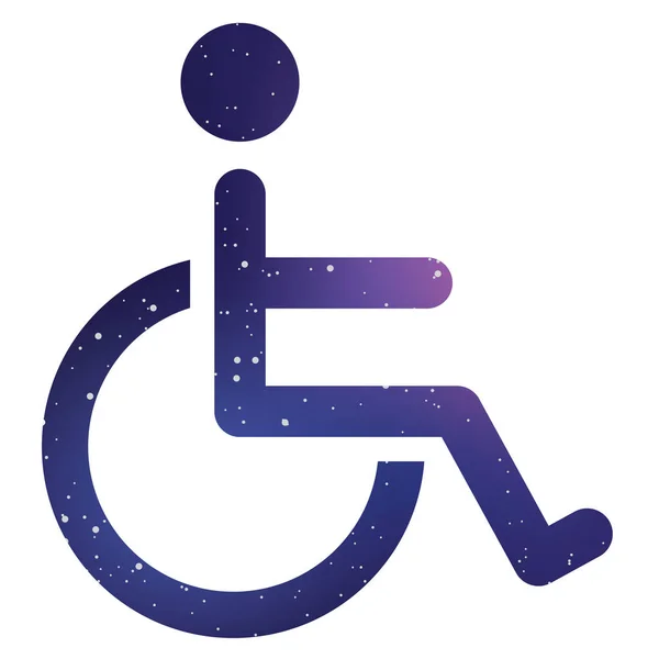 Ilustrowana ikona na białym tle-wózek inwalidzki — Wektor stockowy
