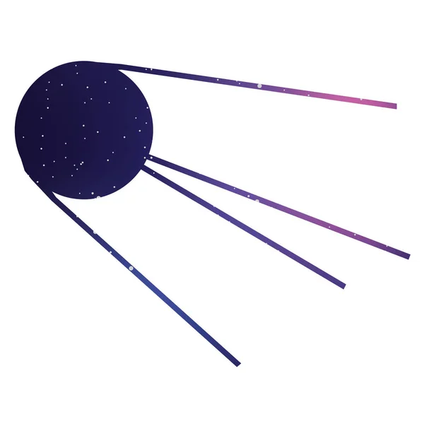 Icono ilustrado aislado sobre fondo - Sputnik — Vector de stock