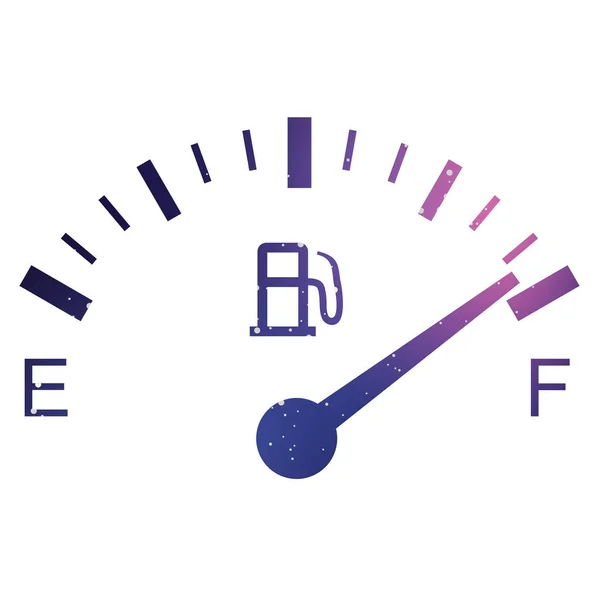 Geïllustreerd icoon geïsoleerd op een achtergrond-benzinemeter vol — Stockvector