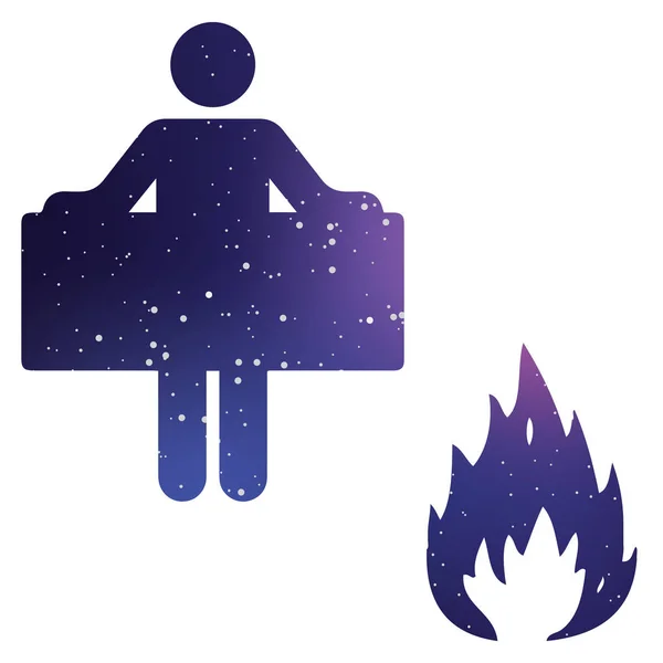 Ilustrované ikony izolované na pozadí-ohnivé dečka — Stockový vektor