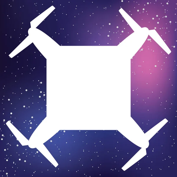 Ilustrowana ikona na białym tle-kwadrat Drone — Wektor stockowy