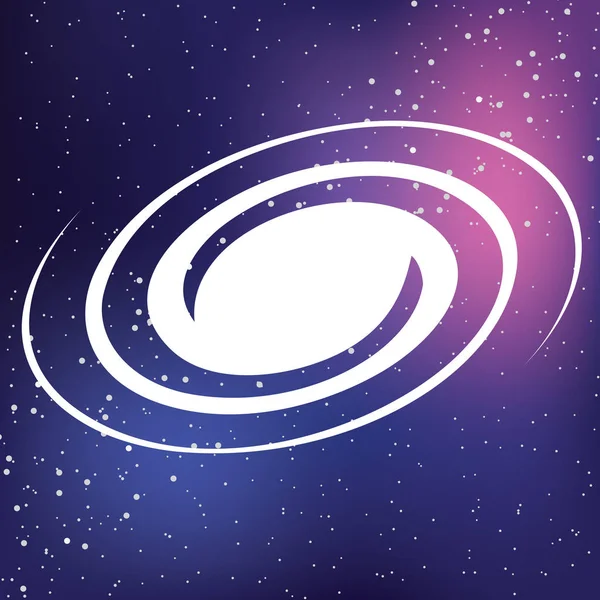 Icono ilustrado aislado sobre un fondo - Galaxia espiral — Vector de stock