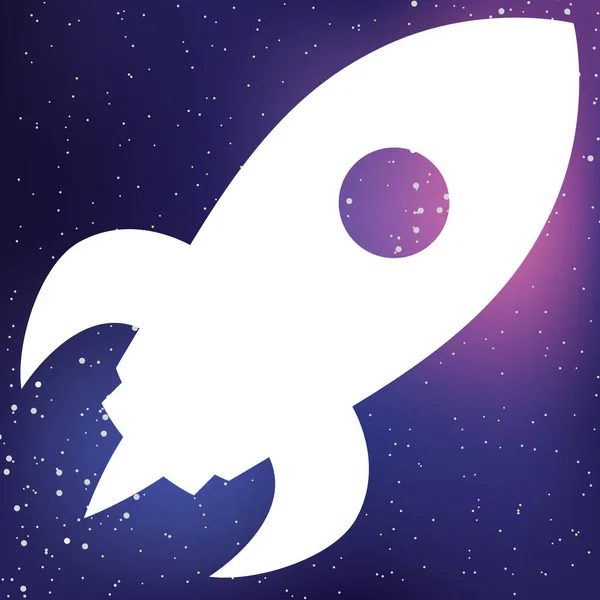Illustrated Icon Isolated on a Background - Space Rocket — Stock Vector
