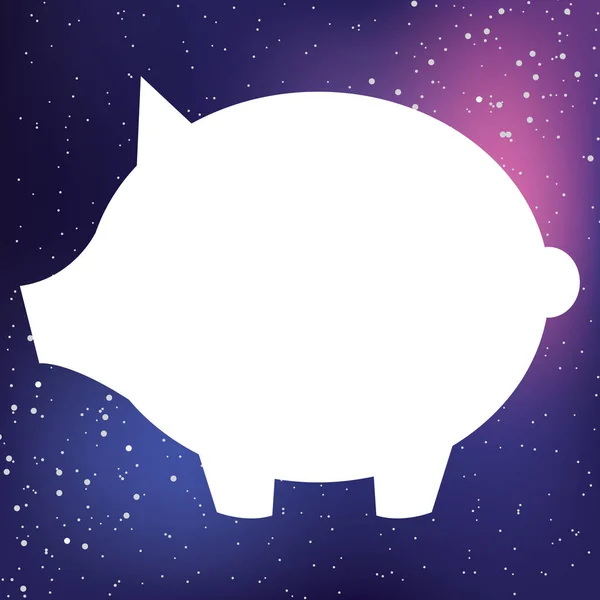 Icône illustrée isolée sur un fond - Cochon — Image vectorielle