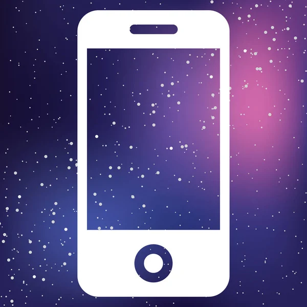 Icono ilustrado aislado en un fondo - Teléfono móvil — Vector de stock