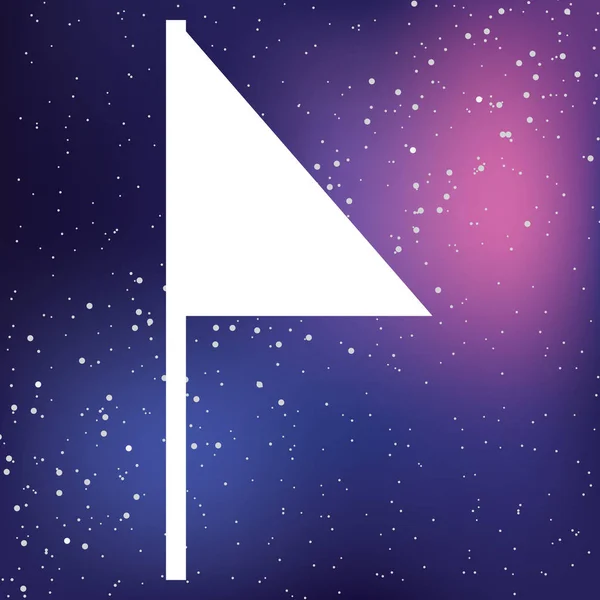 Icône illustrée isolée sur un fond - Drapeau triangulaire bas — Image vectorielle