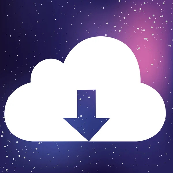 Icono ilustrado aislado sobre un fondo - Cloud Download — Archivo Imágenes Vectoriales