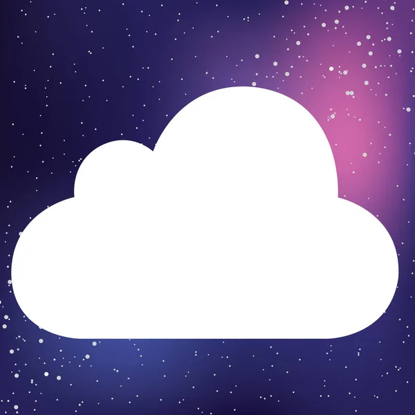 Icono ilustrado aislado sobre un fondo - Nube — Vector de stock