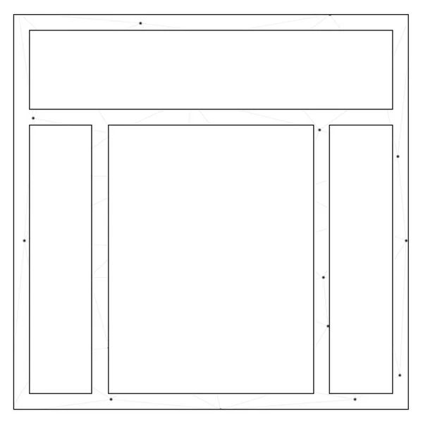 Illustriertes Symbol isoliert auf einem Hintergrund - Web Wireframe 4-Wege — Stockvektor