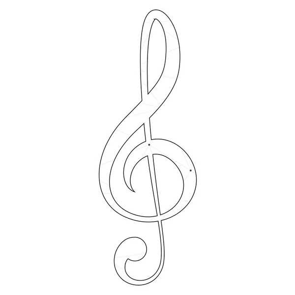 Иллюстрированная икона на заднем плане - Treble Clef — стоковый вектор