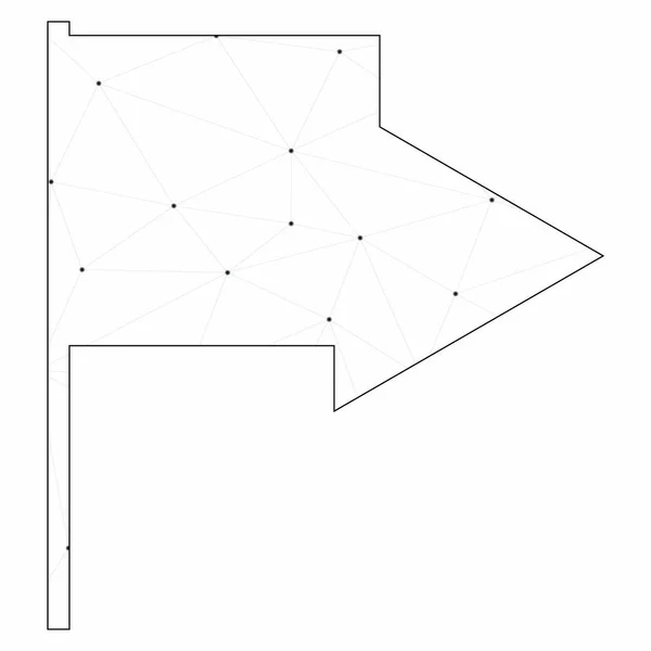 배경에 고립 된 일러스트 아이콘 - 삼각형 플래그 Wavi — 스톡 벡터
