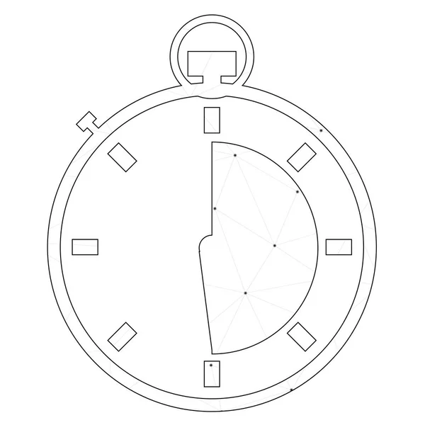 Geïllustreerd pictogram geïsoleerd op een achtergrond-stopwatch half compl — Stockvector