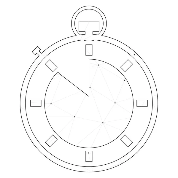 Icône illustrée isolée sur un fond - Chronomètre 7 Huitièmes — Image vectorielle