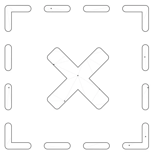 Icône illustrée isolée sur un fond - Croix carrée — Image vectorielle