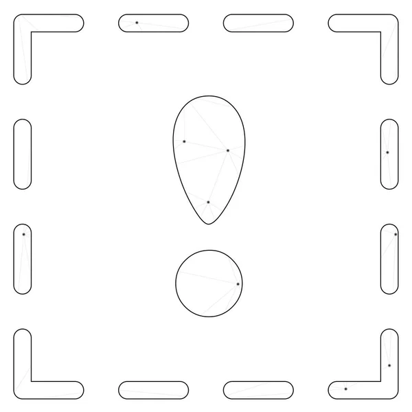 Icona illustrata isolata su uno sfondo - Esclamazione quadrata — Vettoriale Stock