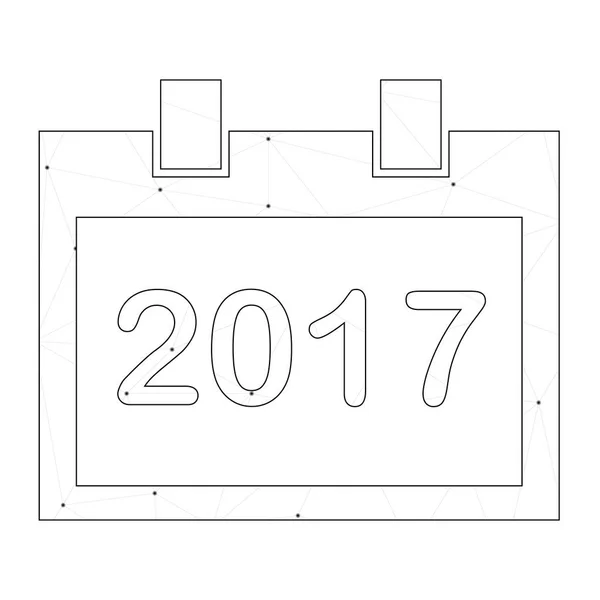 Icona illustrata isolata su sfondo - Anno solare quadrato — Vettoriale Stock