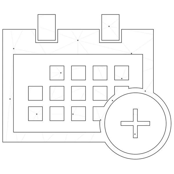 Icône illustrée isolée sur un fond - Calendrier carré Ajouter — Image vectorielle