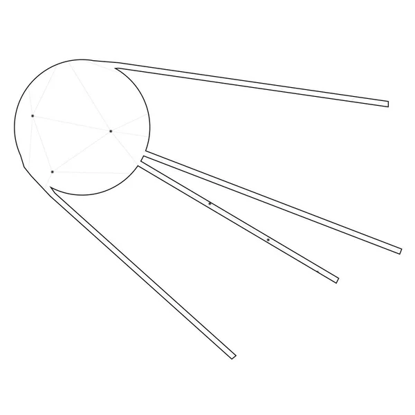 Resimli Simge Arka Planda İzole - Sputnik — Stok Vektör