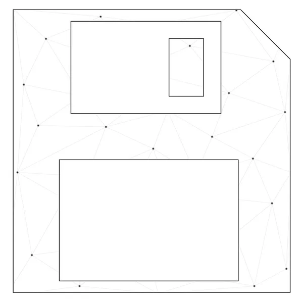 Icône illustrée isolée sur un fond - Petite disquette — Image vectorielle