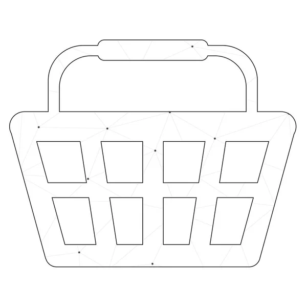 Icono ilustrado aislado en un fondo - Cesta de la compra — Vector de stock