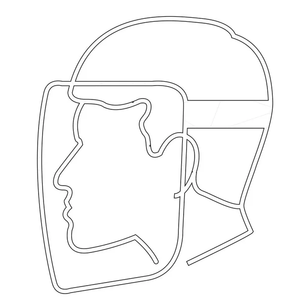 Icône illustrée isolée sur un fond Visière de sécurité — Image vectorielle