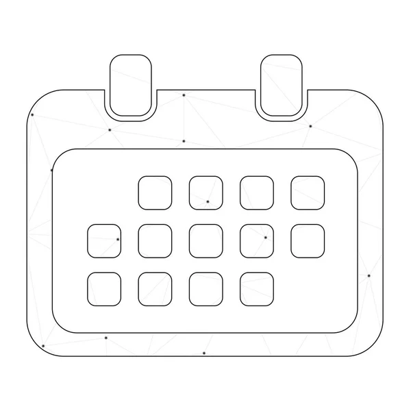 Ikona ilustrowana izolowana na tle — kalendarz zaokrąglony — Wektor stockowy