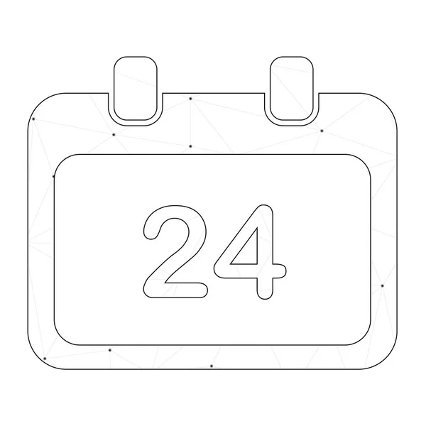 Icono ilustrado aislado sobre un fondo - Día del calendario redondeado — Archivo Imágenes Vectoriales