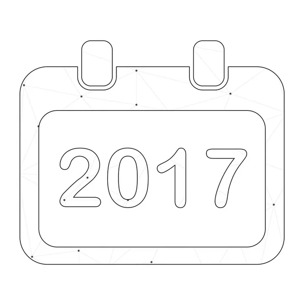 Icona illustrata isolata su sfondo - Calendario arrotondato Sì — Vettoriale Stock