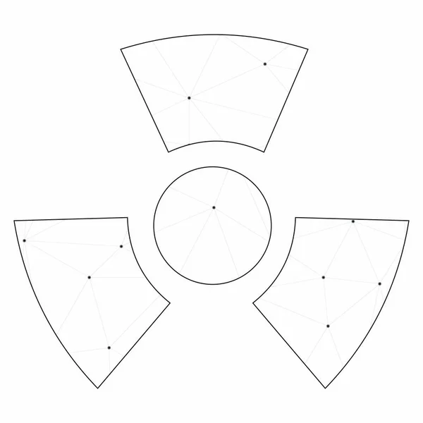 Ілюстрована ікона ізольована на фоні радіоактивного раунду — стоковий вектор