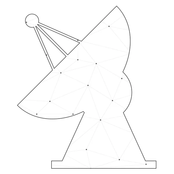 Icono ilustrado aislado sobre fondo - Radio Telescopio — Archivo Imágenes Vectoriales