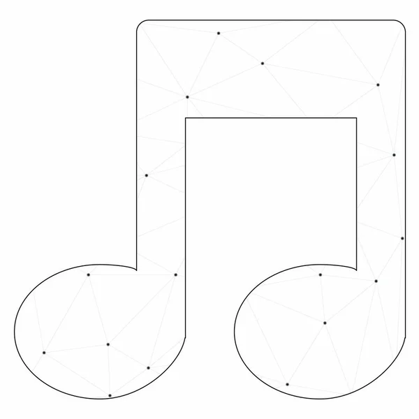 Icono ilustrado aislado sobre un fondo - Notas musicales — Vector de stock