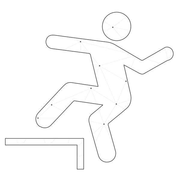 Иллюстрированная икона на заднем плане - Человек и шаг — стоковый вектор