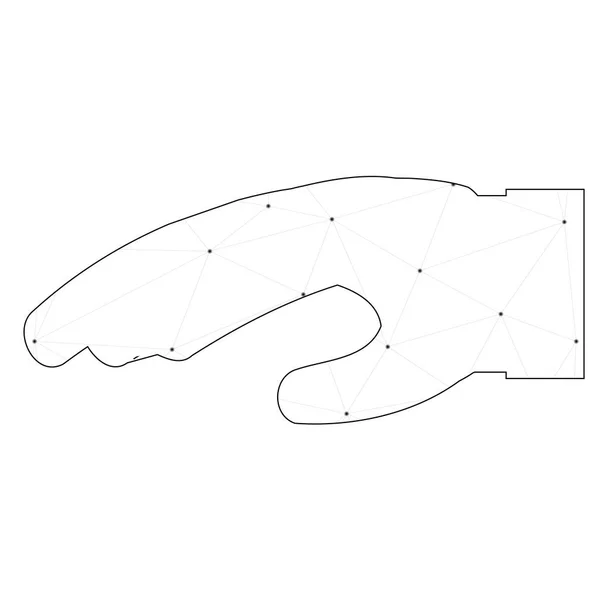 Icône illustrée isolée sur un fond - Paume de la main vers le bas — Image vectorielle