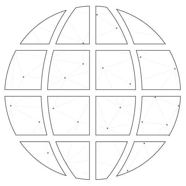 Ilustrované ikony izolované na pozadí – vyplněné glóbus — Stockový vektor