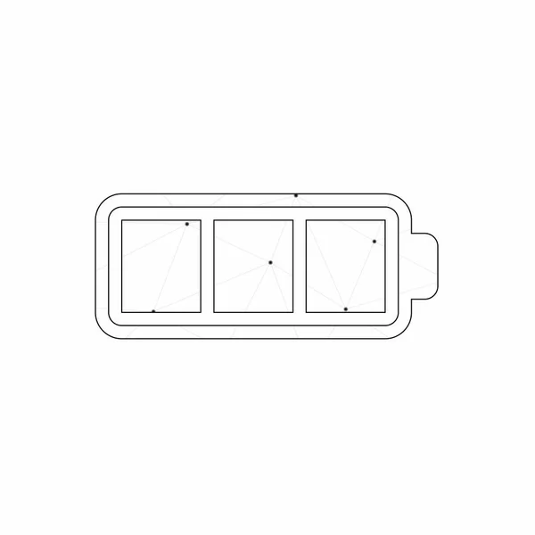 Icône illustrée isolée sur un fond - Batterie complète — Image vectorielle