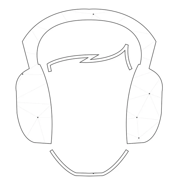 Icône illustrée isolée sur un fond - Ear Defenders Protec — Image vectorielle