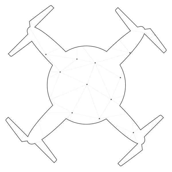 Icône illustrée isolée sur un fond - Drone circulaire — Image vectorielle