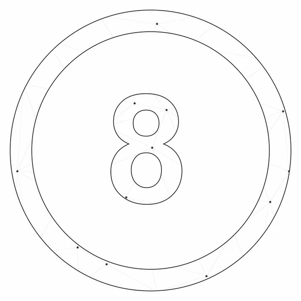 Geïllustreerd pictogram geïsoleerd op een achtergrond-cirkel 8 omtrek — Stockvector