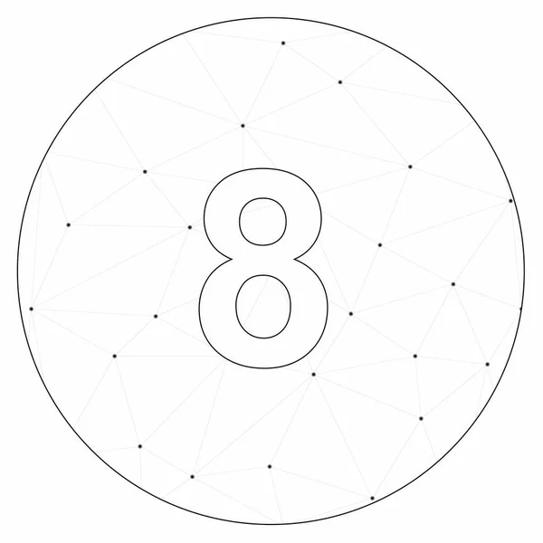 Ikona ilustrowana na białym tle-okrąg 8 wypełniony — Wektor stockowy