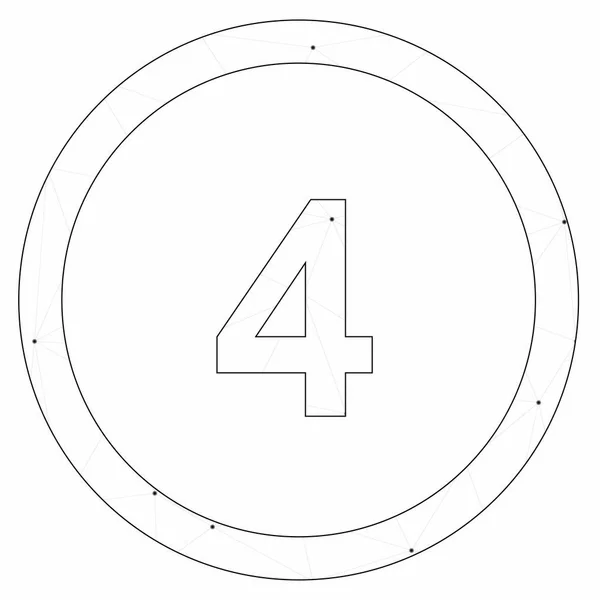 Icône illustrée isolée sur un fond - contour du cercle 4 — Image vectorielle