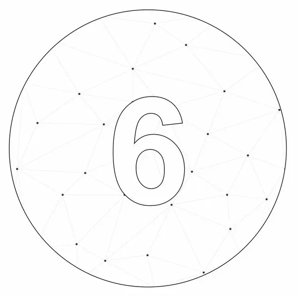 Ikone isoliert auf Hintergrund - Kreis 6 gefüllt — Stockvektor