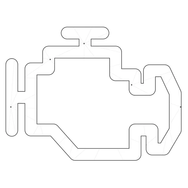 Ícone ilustrado isolado em um fundo Verifique a luz do motor — Vetor de Stock