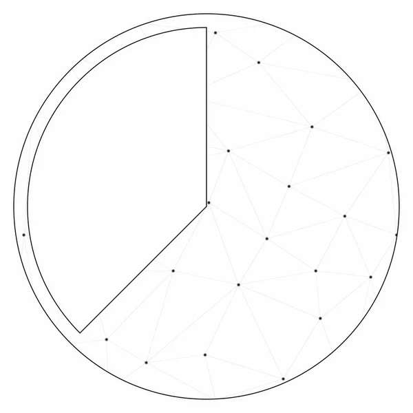 Geïllustreerd pictogram geïsoleerd op een achtergrond-62 procent cirkeldiagram — Stockvector