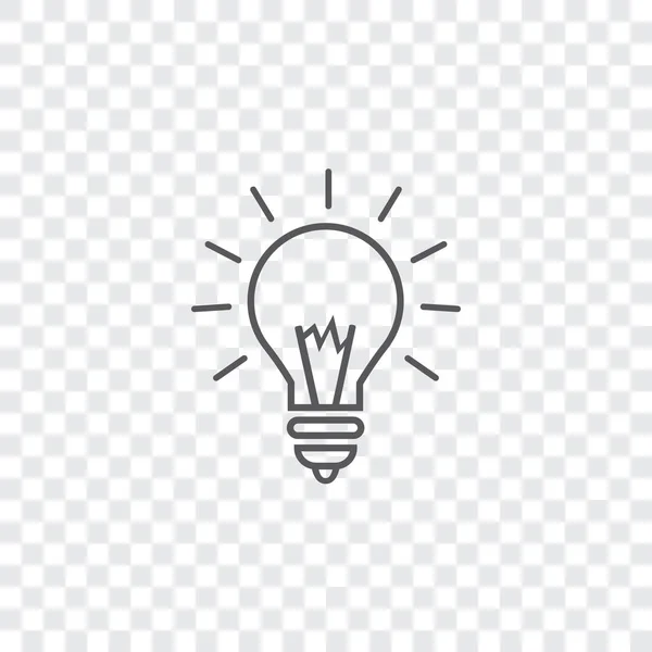 Icône illustrée isolée sur un fond - Ampoule ronde — Image vectorielle